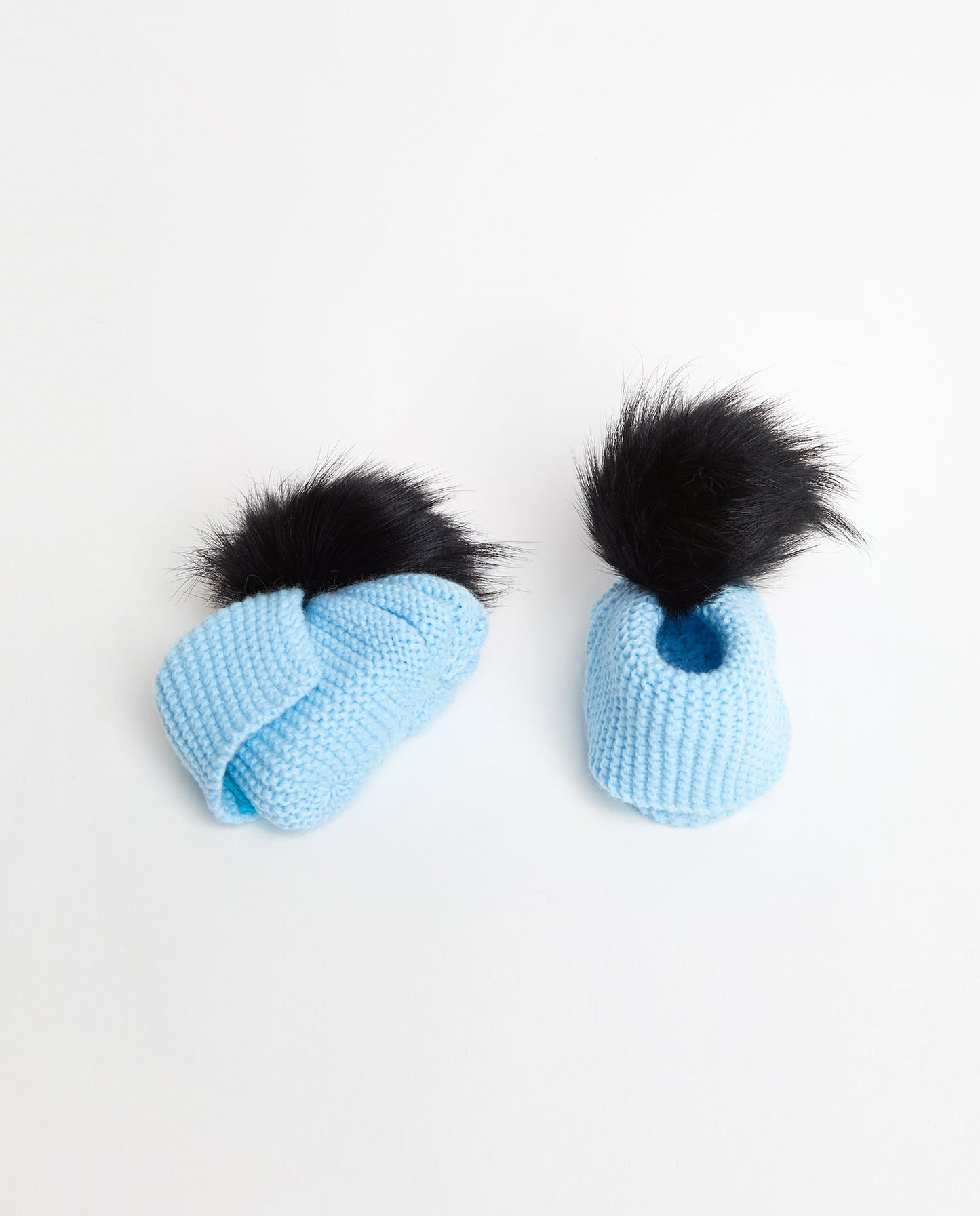 Pantoufles Tricot | Knit Slippers BABY BLUE - Mpompon