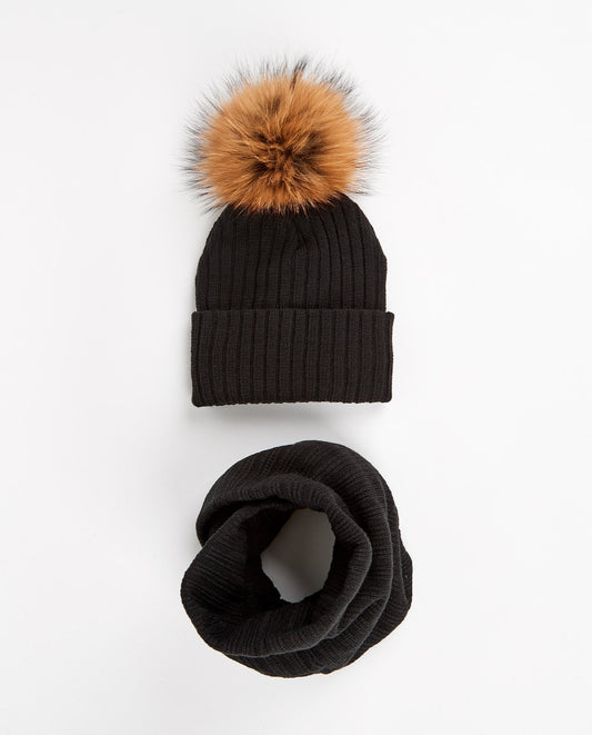 DUO Tuque Adulte et Foulard Doublé | Adult Knit Beanie and Scarf - Mpompon