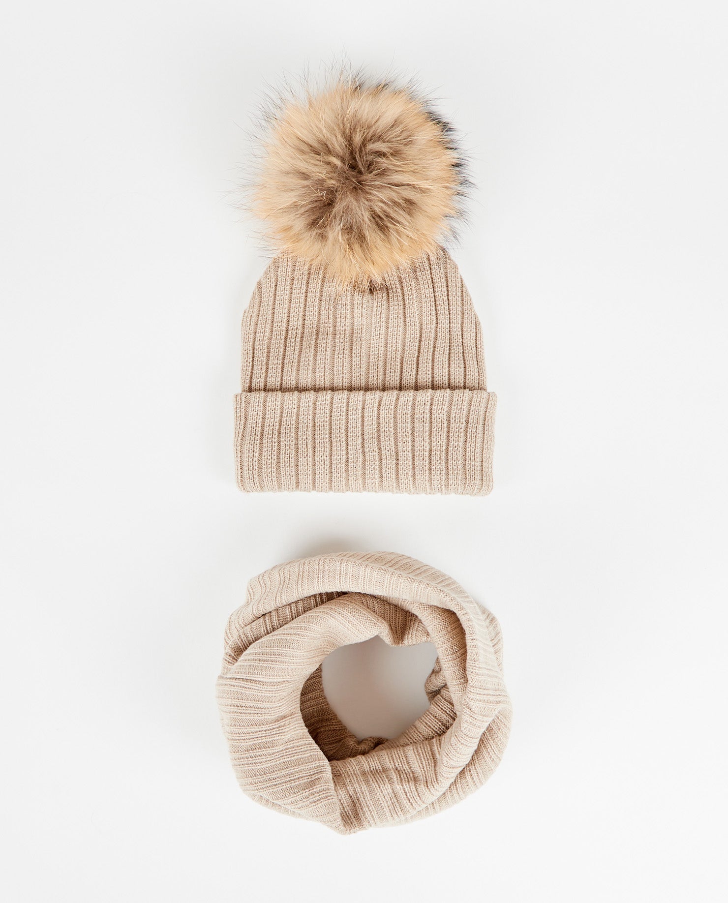 DUO Tuque Adulte et Foulard Doublé | Adult Knit Beanie and Scarf - Mpompon