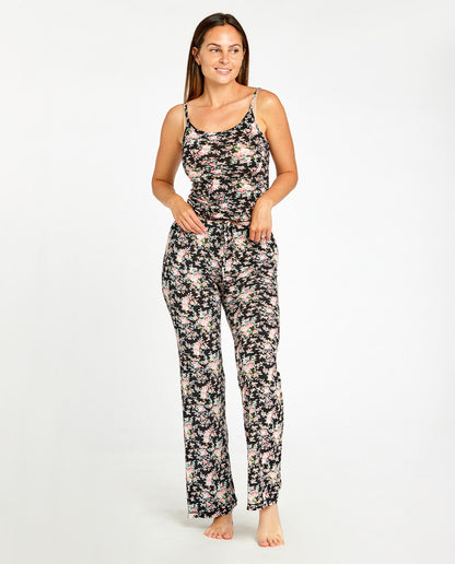 Ensemble Cosy Long Floral Noir - Vegan