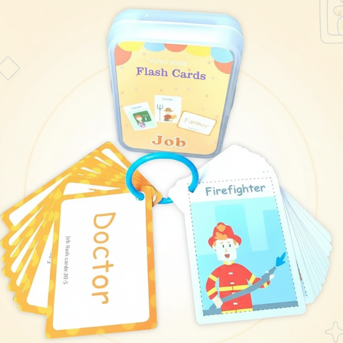 Cheerful Educational Word Cards, Language-rich