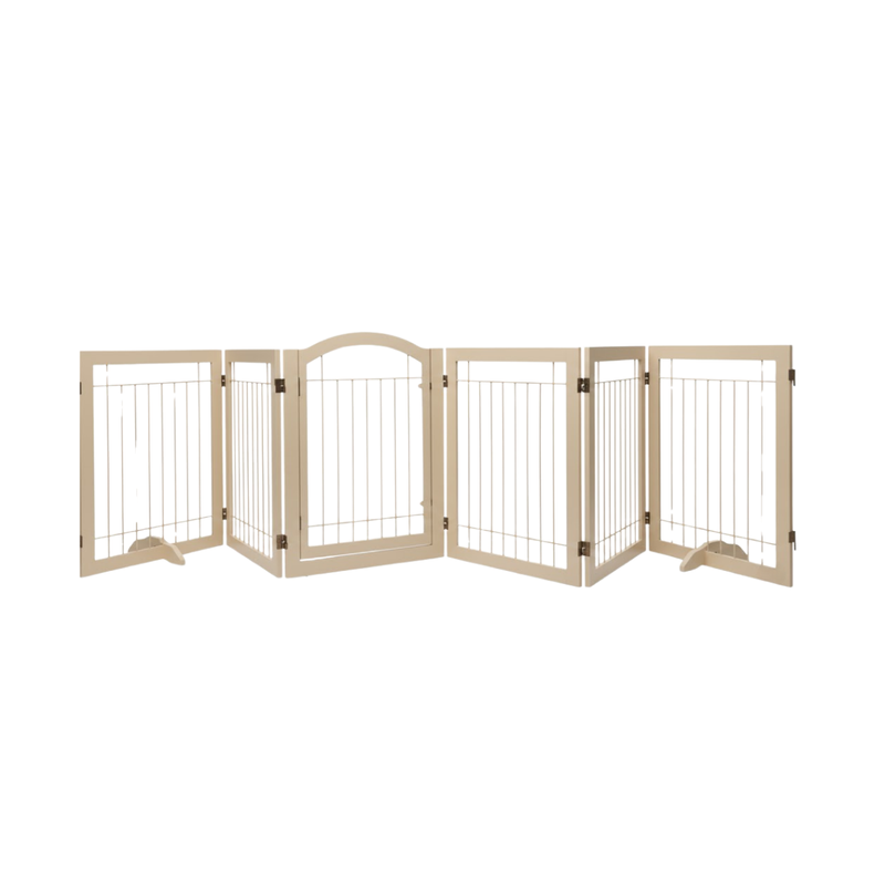 Convertible Multi-Panel Pet Gate & Playpen Enclosure with Door