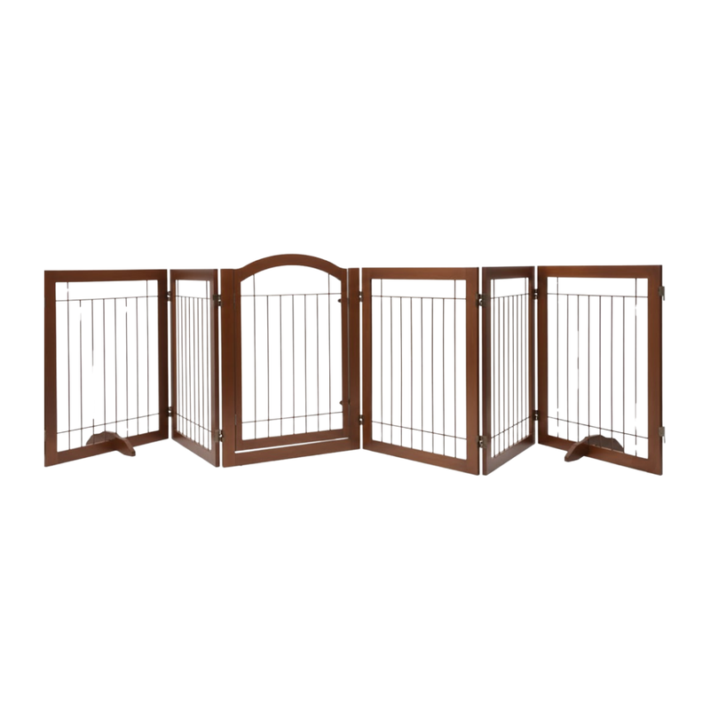 Convertible Multi-Panel Pet Gate & Playpen Enclosure with Door