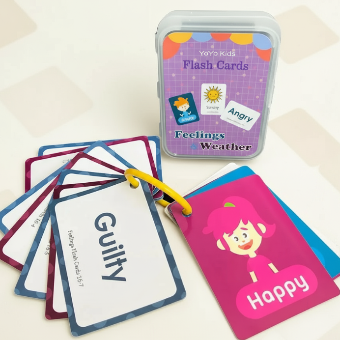 Cheerful Educational Word Cards, Language-rich