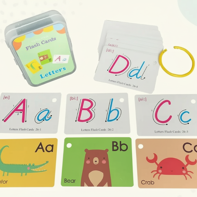 Cheerful Educational Word Cards, Language-rich