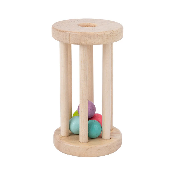 Colorful Wooden Rattle, Engaging Roller Design