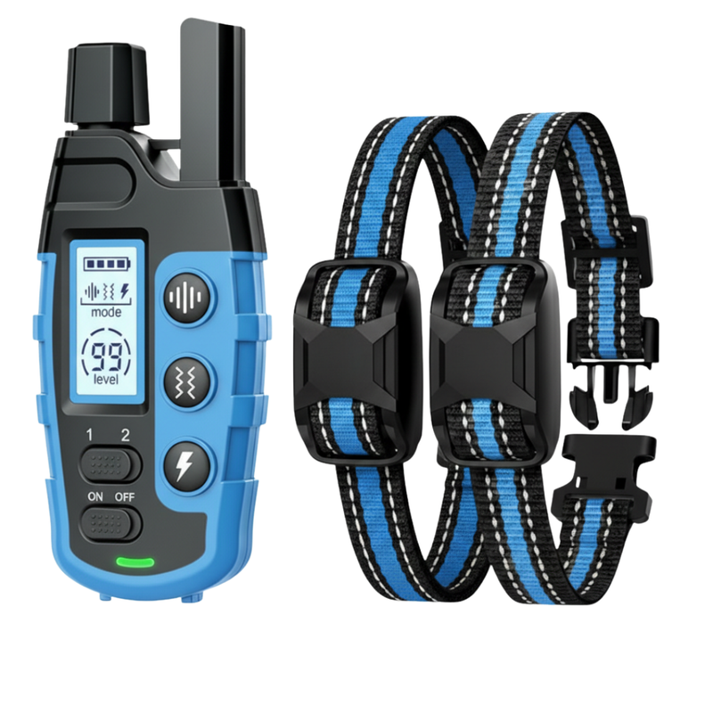Two Dog Training Collar Set with Dual Channel Remote Control