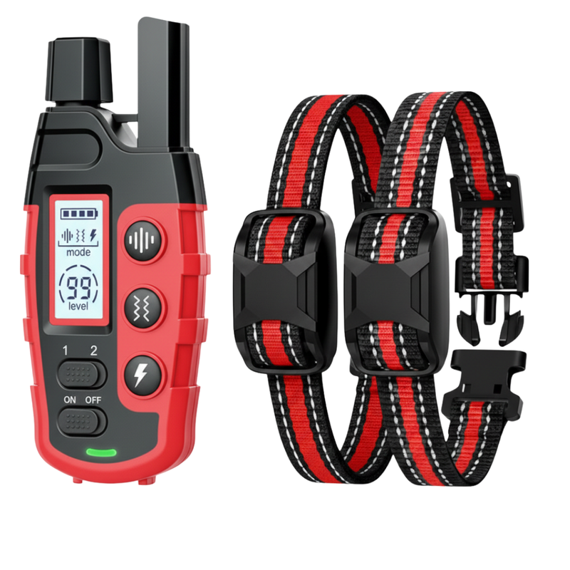 Two Dog Training Collar Set with Dual Channel Remote Control