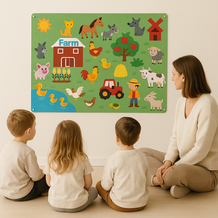 Colorful Felt Board, Interactive Animal Play