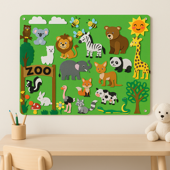 Colorful Felt Board, Interactive Animal Play