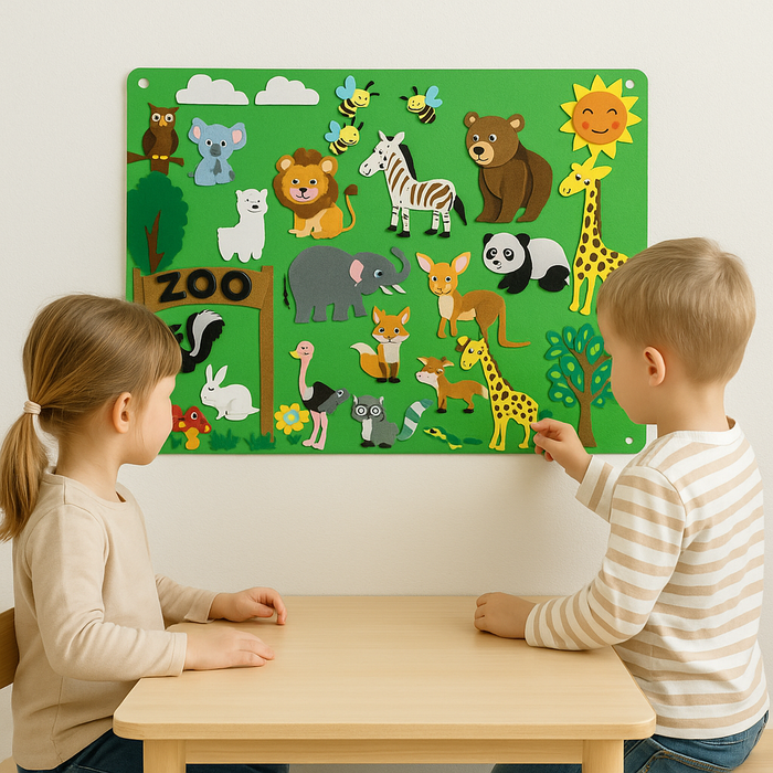 Colorful Felt Board, Interactive Animal Play