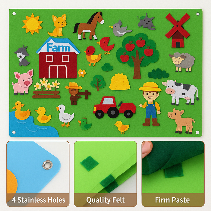 Colorful Felt Board, Interactive Animal Play