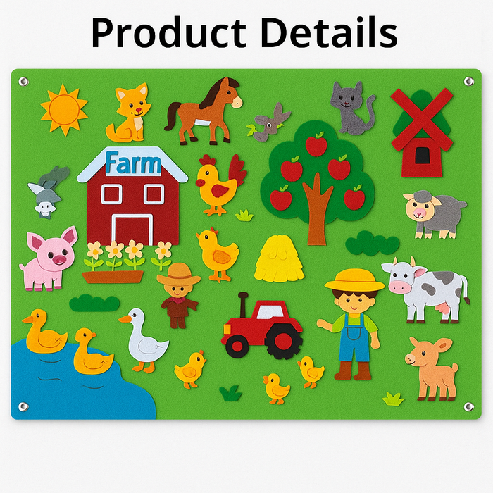 Colorful Felt Board, Interactive Animal Play