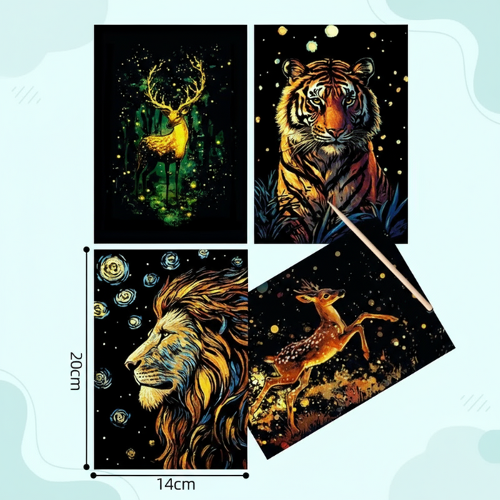 Glow-in-the-Dark Scratch Card Set, Interactive Fun