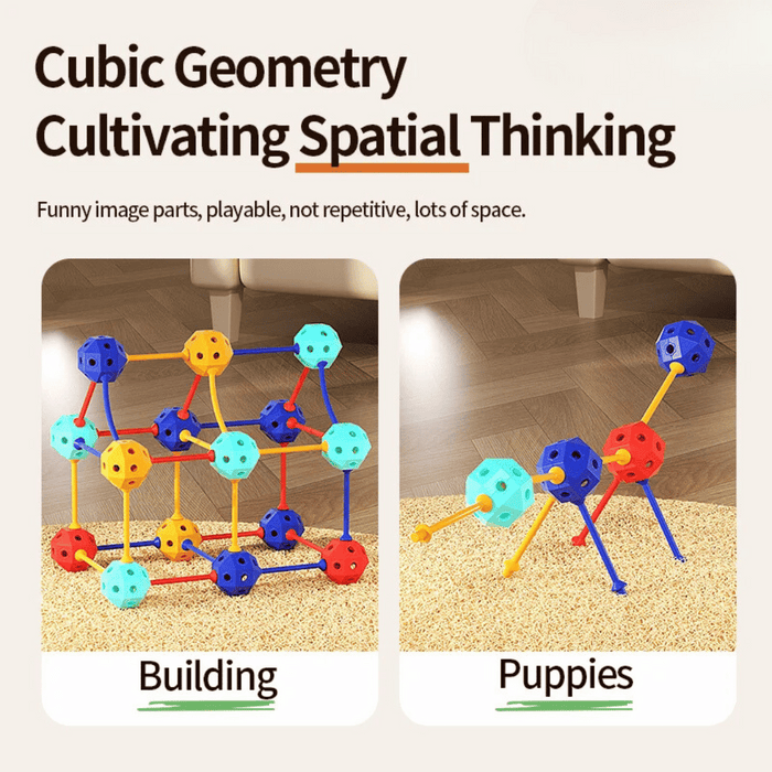 Flexible PVC Beads, 3D Geometric Building Blocks