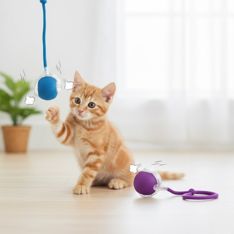 2 Packs Electric Dog & Cat Toy 360° Rolling Pet Ball for Pets