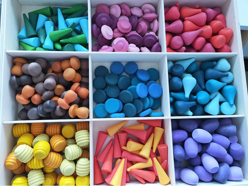 Colorful Wooden Play Set, Creative Coloring Experience