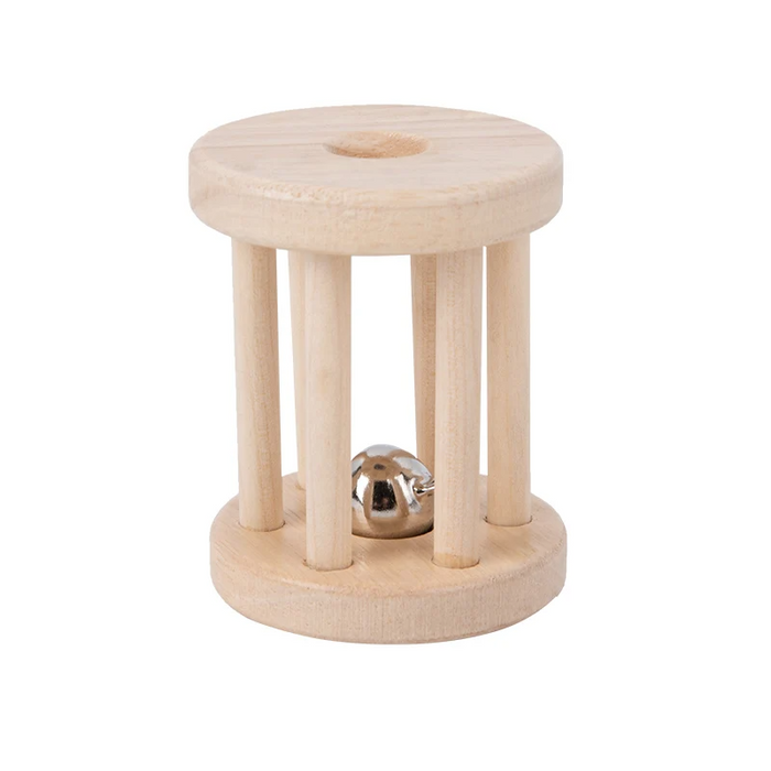 Colorful Wooden Rattle, Engaging Roller Design