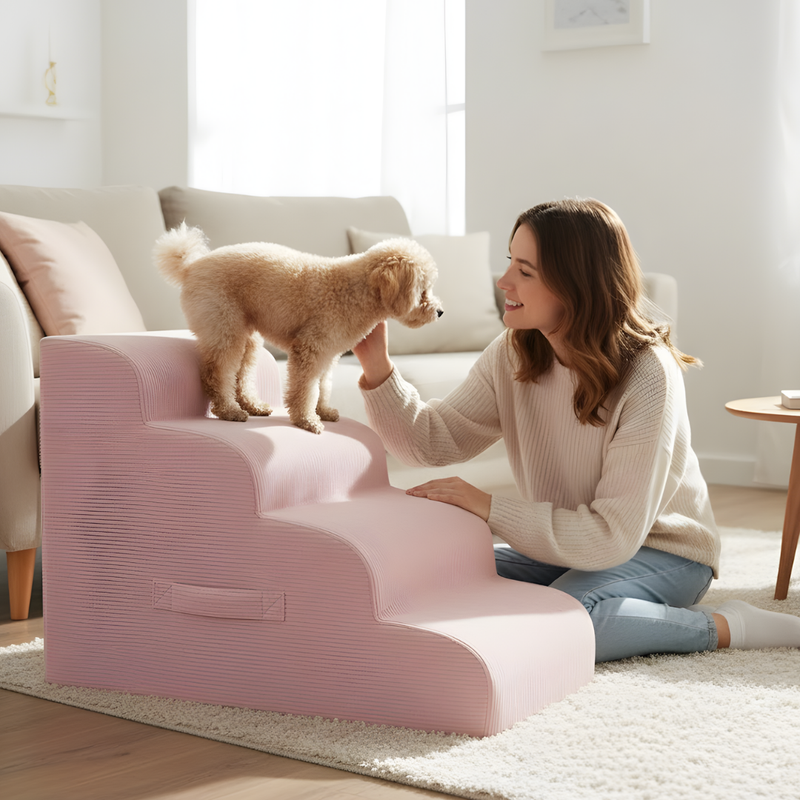 4-Step Pet Ramp Stairs for Beds and Sofas for Small Dogs and Cats