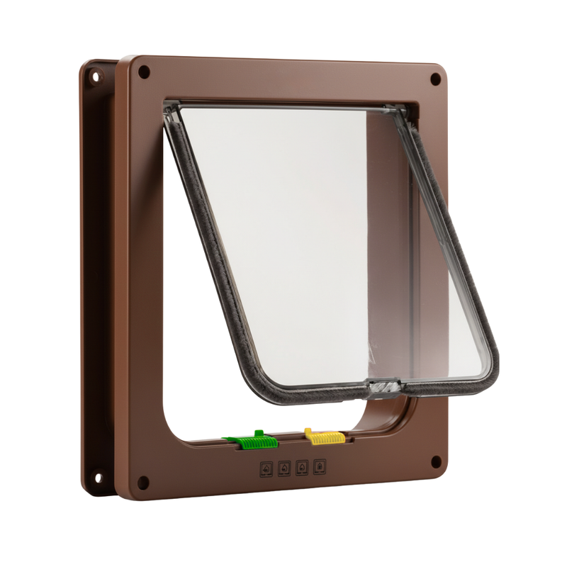 4 Way Locking Pet Door for Cats and Small Dogs with Swing Flap