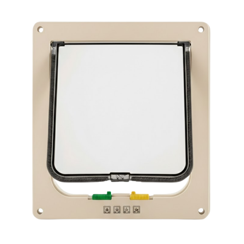 4 Way Locking Pet Door for Cats and Small Dogs with Swing Flap