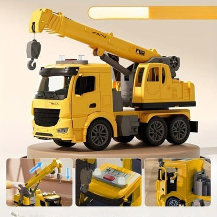 Movable Arm Crane Truck Toy, Light & Sound Features