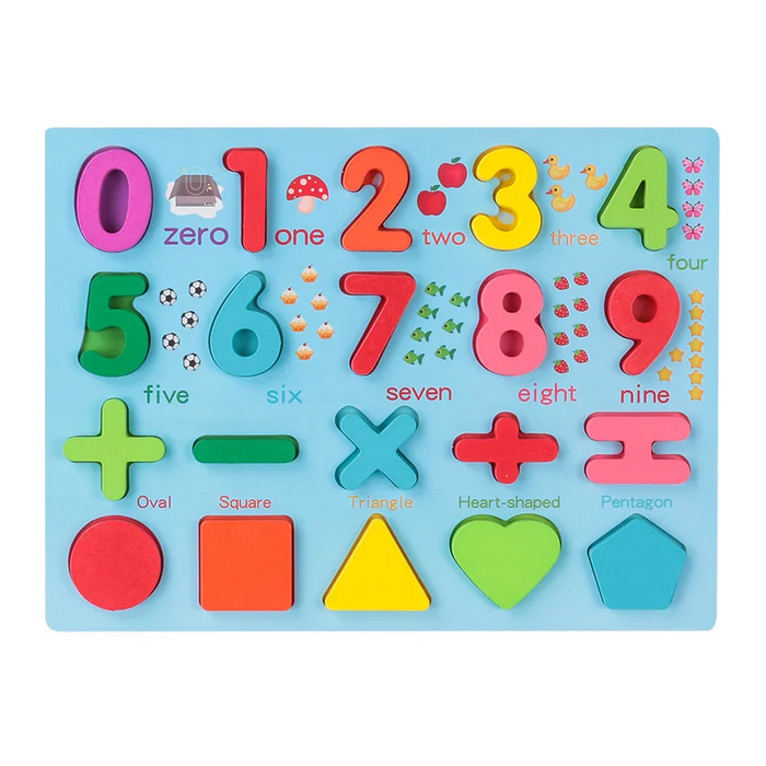 Colorful Learning Puzzle, Educational Montessori Number & Letter Set