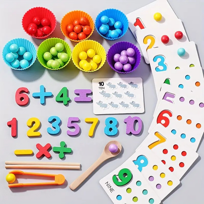 Playful Montessori Game, Counting and Sorting