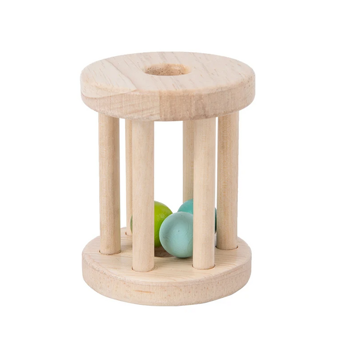 Colorful Wooden Rattle, Engaging Roller Design