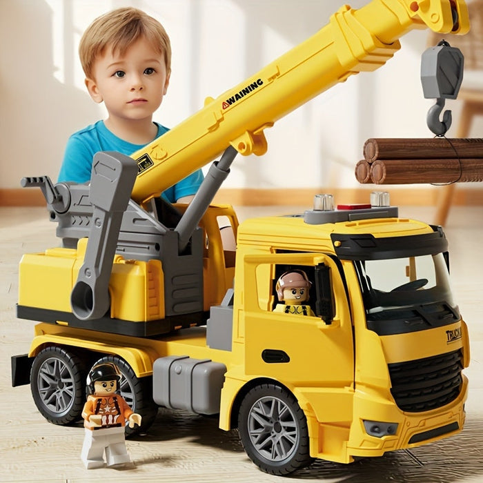 Movable Arm Crane Truck Toy, Light & Sound Features