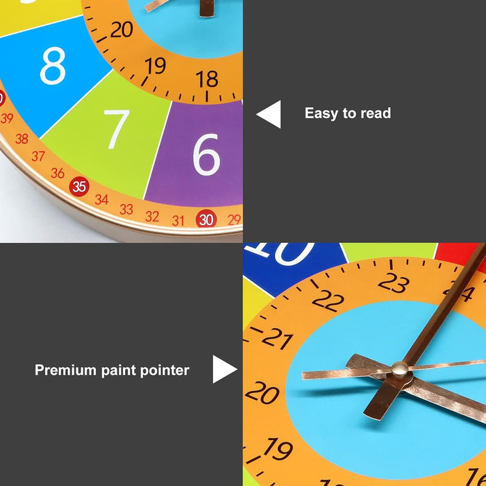 Educational Wall Clock, Independent and Quiet