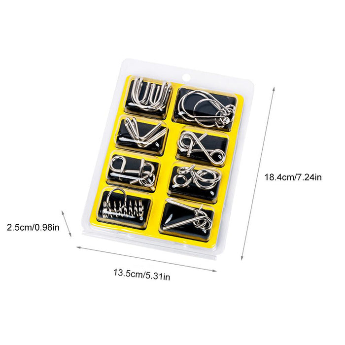 Metallic Puzzle Ring Set, Interlocking Design