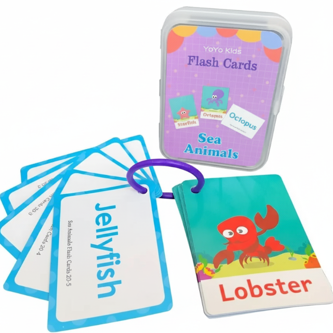Cheerful Educational Word Cards, Language-rich