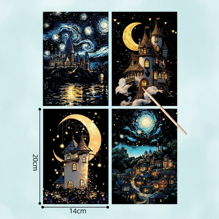 Glow-in-the-Dark Scratch Card Set, Interactive Fun