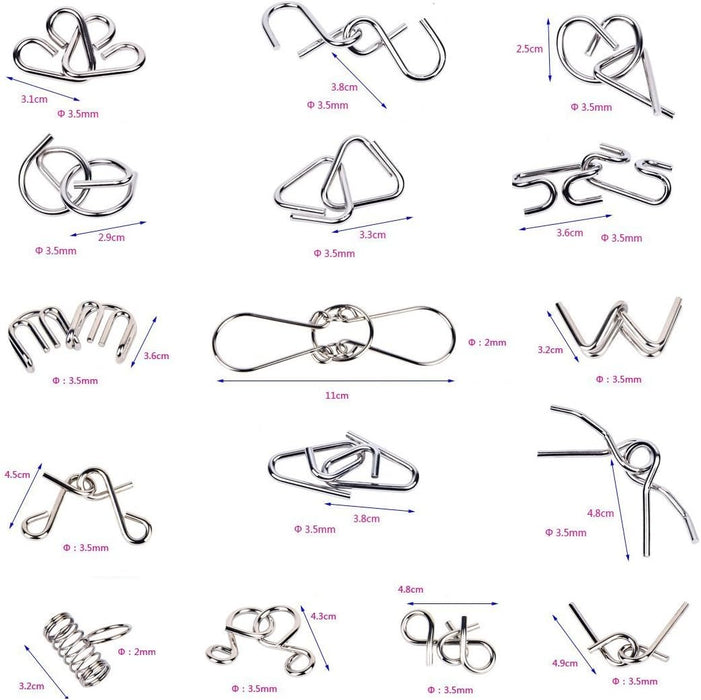 Metallic Puzzle Ring Set, Interlocking Design