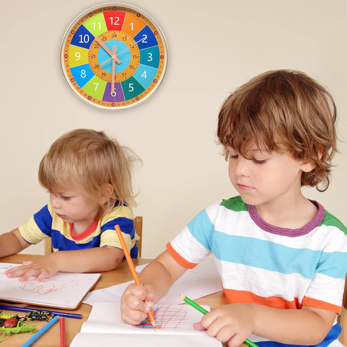 Educational Wall Clock, Independent and Quiet