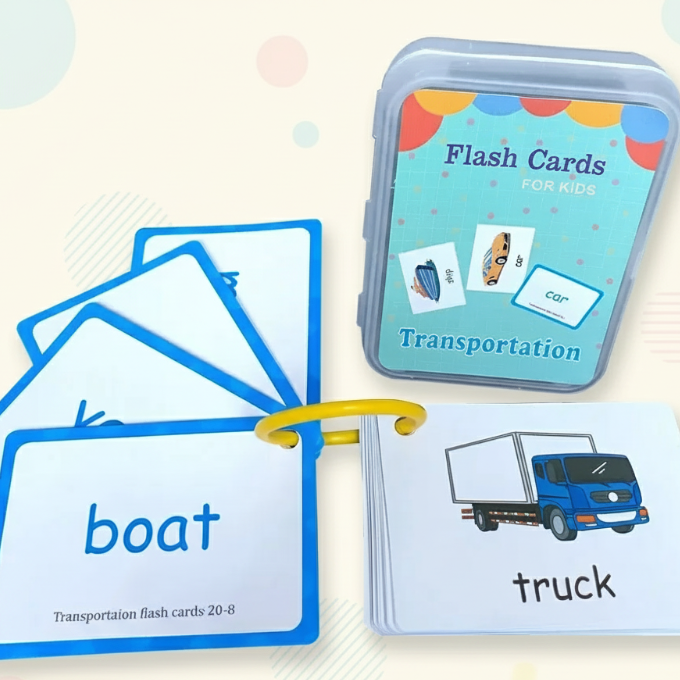 Cheerful Educational Word Cards, Language-rich