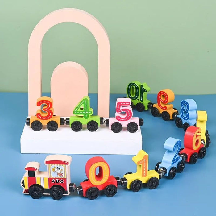 Colorful Wooden Train Set, Shape Learning