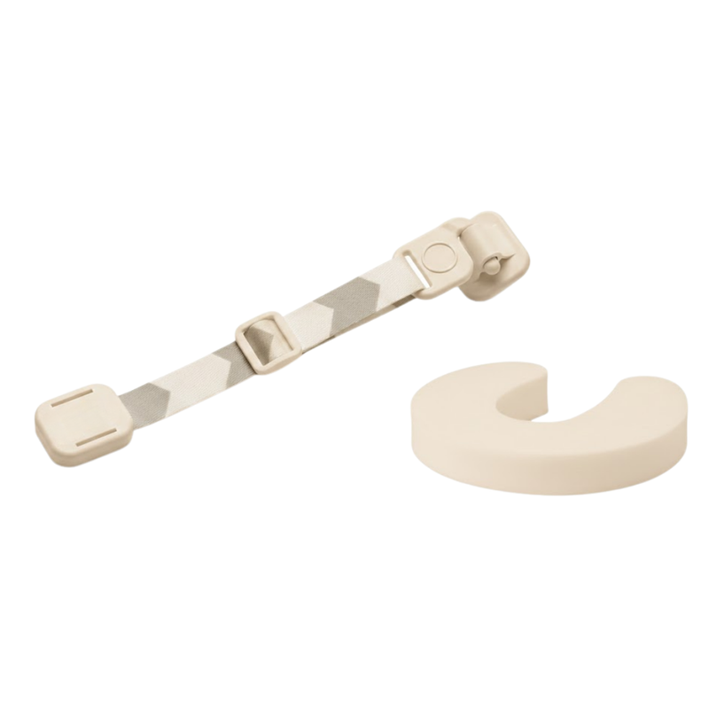 Adjustable Door Latch Strap for Interior Door Gap Control, Beige