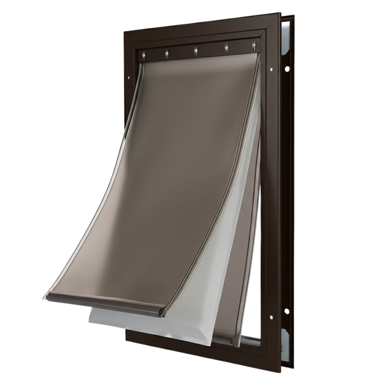 Aluminum Pet Door with Magnetic Vinyl Flap and Locking Panel