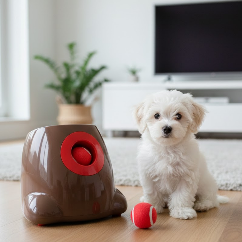 Automatic Ball Launcher for Pets, Interactive Fetch Toy Machine