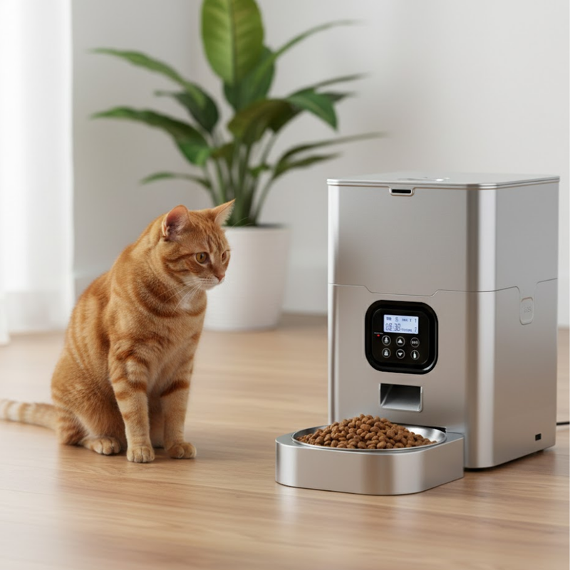 Automatic Pet Feeder for Cats and Dogs, Programmable Food Dispenser