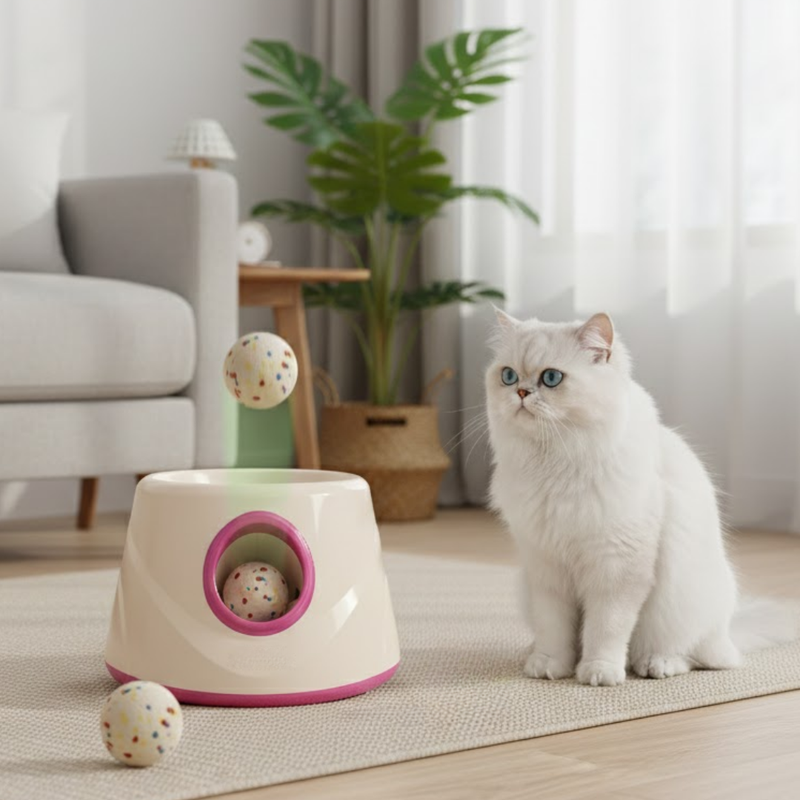 Automatic Dog Ball Launcher for Pets, Adjustable Distance 20-45ft