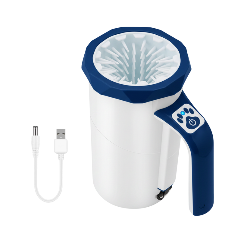 Rechargeable Pet Paw Cleaner with Rotating Silicone Brush Cup