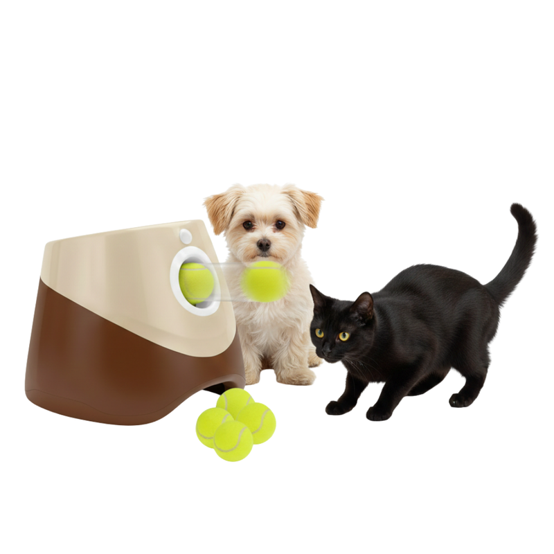 Automatic Dog & Cat Ball Launcher, Interactive Fetch Toy Machine
