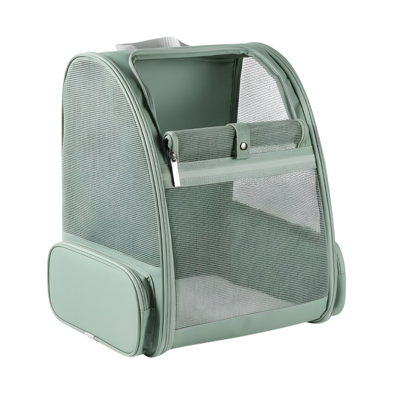 Bubble Pet Backpack Carrier with Mesh Sides and Removable Mat