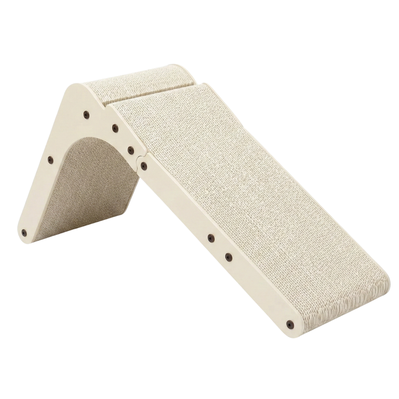 L-Shaped Cardboard Cat Scratcher with Vertical and Flat Panels