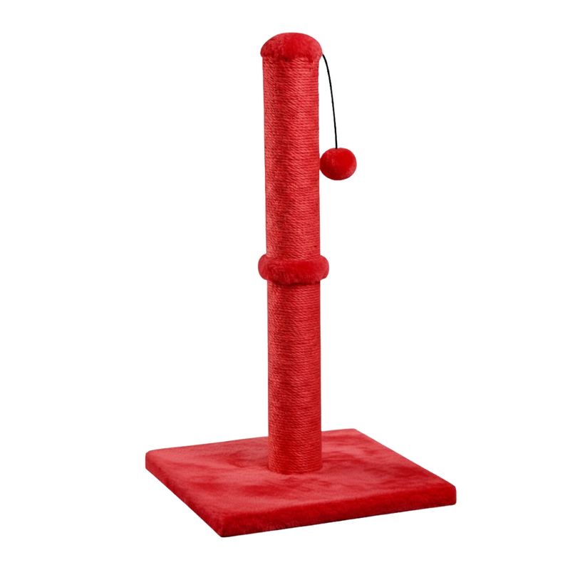Cat Scratching Post with Sisal Covered Surface and Hanging Ball Toy