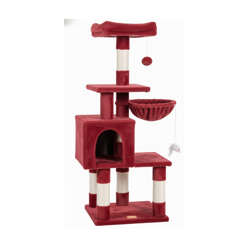 Cat Tree Tower with Condo, Hammock, Perch and Scratching Posts