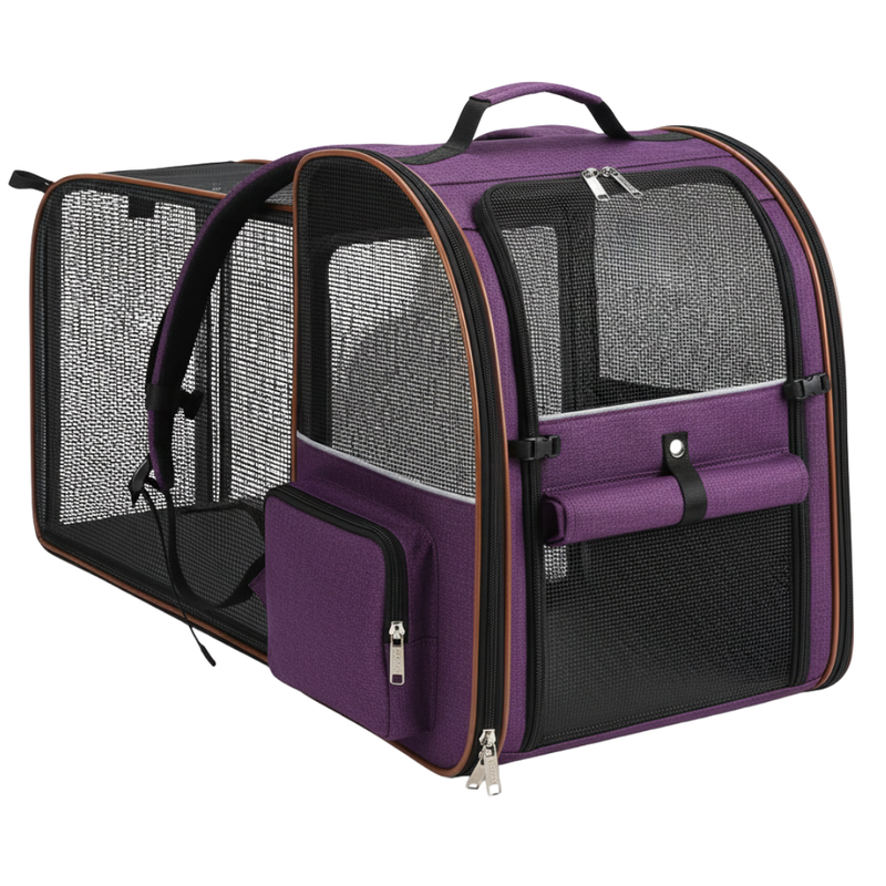 Cat Carrier Backpack With Expandable Back And Sun Shade Cover